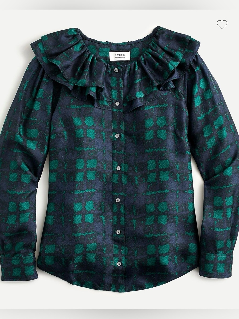 J.CREW Collection Silk Twill Ruffle CollarTop Blouse
Size XL